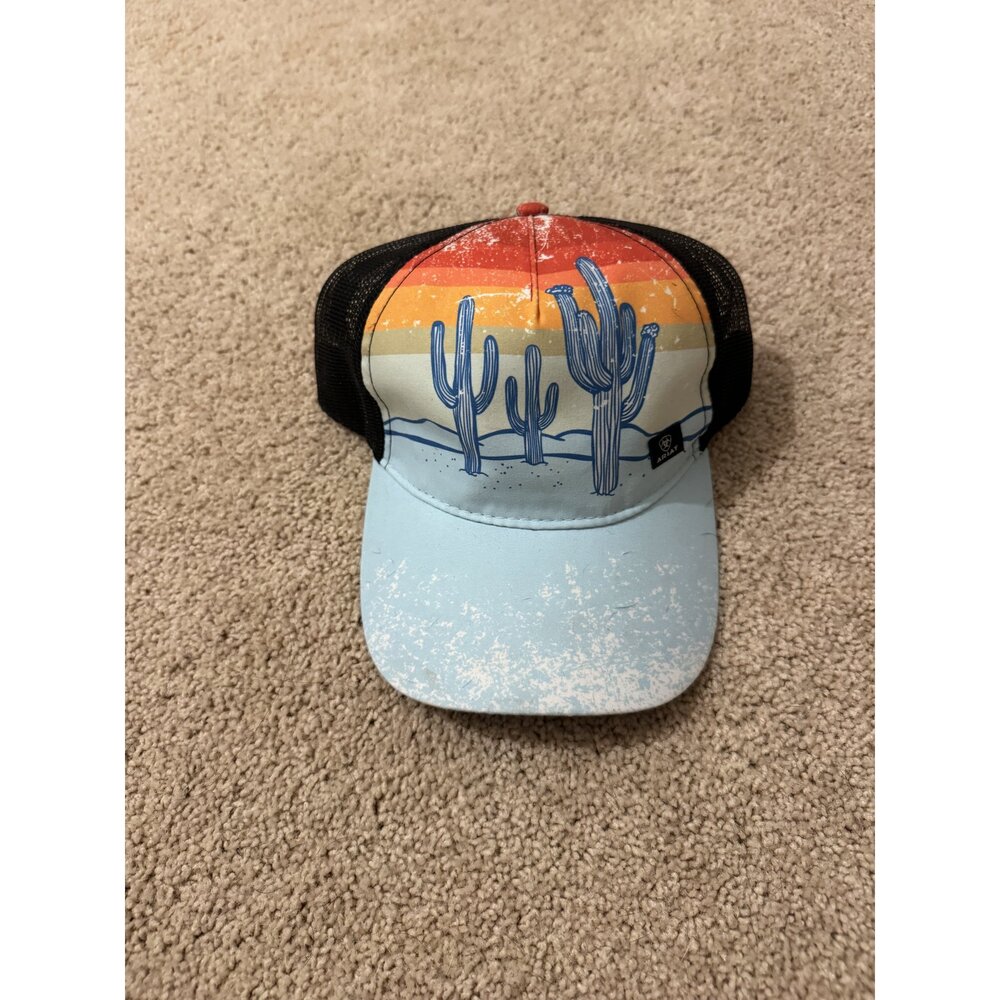 Ariat Sunset Cactus Foam Trucker Hat - OS - Light Blue/Black